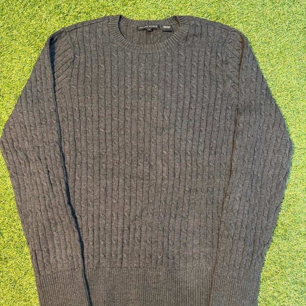 Jeanne Pierre Black Cable-Knit Sweater Size Large.